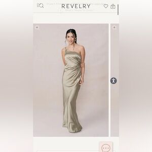 Jade satin- sage green revelry bridesmaid dress